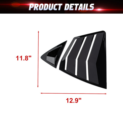 Side Window Louver Blinds Sun Shades Trim For Toyota Camry 2025-2026 Gloss Black