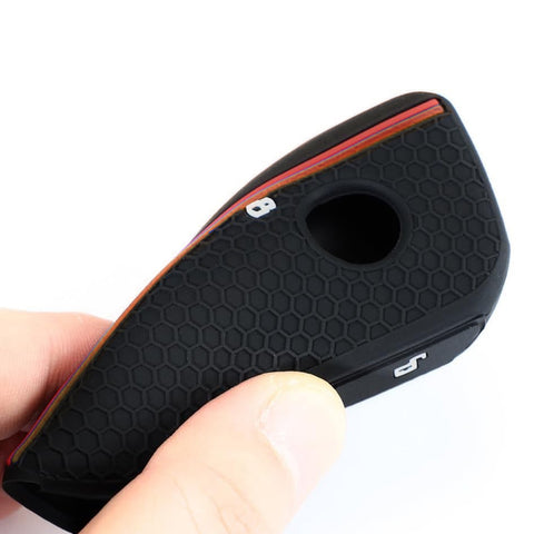 x xotic tech Soft Silicone Key Fob Cover Case Compatible with BMW X7 IX IX3 I5 M60 X1 X2 X3 X5 X6 XM I7 5 7 Series 740i 760i 2023 2024 2025 2026, Intelligent Car Side Button Smart Key Protector