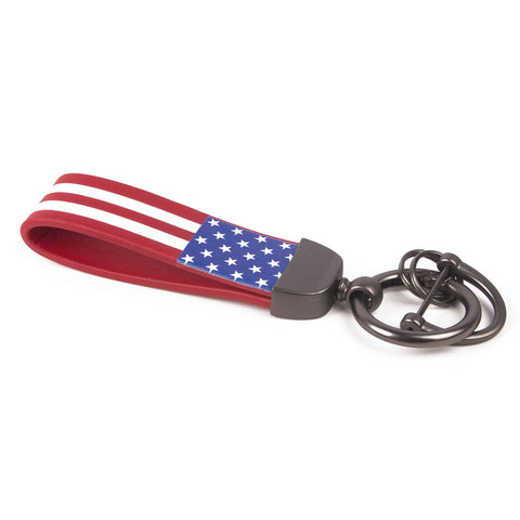 x xotic tech American USA Flag Car Keychain with Zinc Alloy D-Ring 360 Degree Rotatable Anti-Lost Auto Key Chain, Universal Fit for Truck, Ford, Jeep, Men Car Accessories