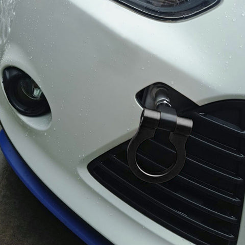 Set Race Style Front Bumper Tow Strap+Tow Hook For Audi A4 A5 S4 S5 RS5 2008-19