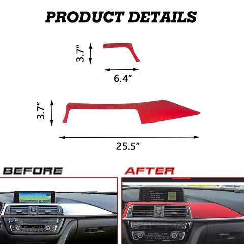 Red Center Console Stripe Multimedia Control Panel Cover For BMW 3 Series 12-18