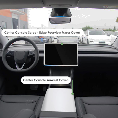 Center Console Screen Edge Frame Armrest Cover Kit For Tesla Model 3 Y 25+