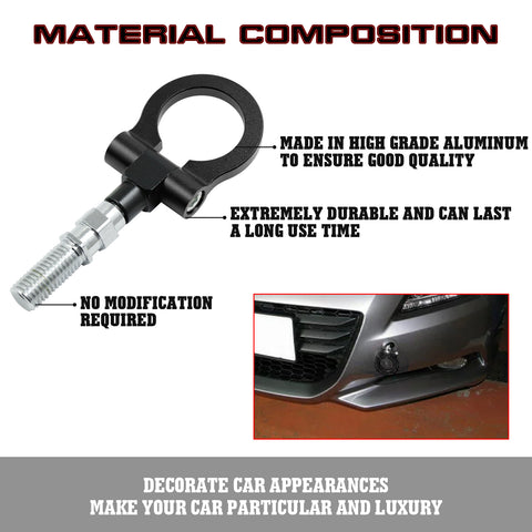 2X Sporty Front Bumper Towing Strap+Tow Hook For Honda S2000 AP1 AP2 2002-2009