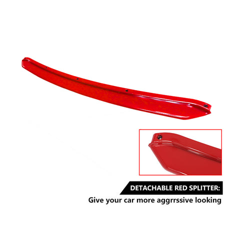 Xotic Tech Front Bumper Spoiler Splitter Diffuser Protector Detachable Middle Piece Replacement Compatible with Honda Accord Civic, Volkswagen MK5 MK6 MK7,Kia Optima,Mitsubishi Lancer