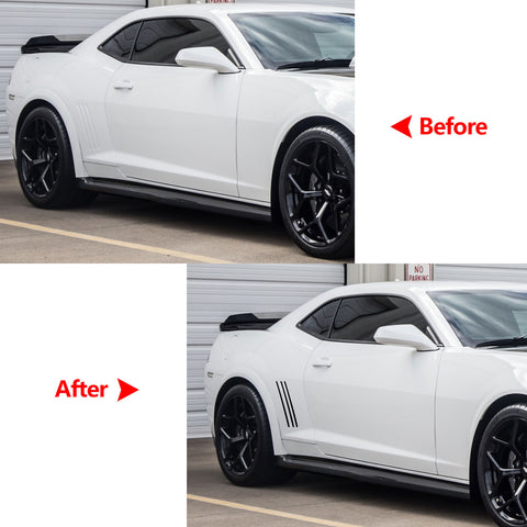 6pcs Car Body L&R Side Vent Insert Stripe Decal Vinyl Inlay Sticker Compatible with Chevrolet Camaro 2010-2015 (Glossy Black)