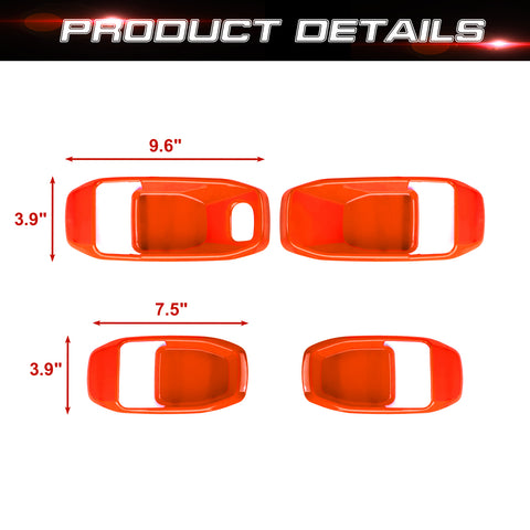 x xotic tech Door Handle Bowl Cover Decor Trim for Jeep Wrangler JL JLU 2018-up Gladiator JT 2020-up Interior Accessories(4Pcs)