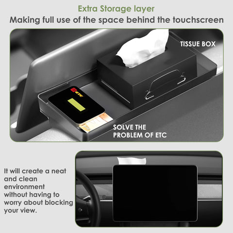 Center Console Organizer Dashboard Hidden Storage Tray Case for Tesla Model 3 Y