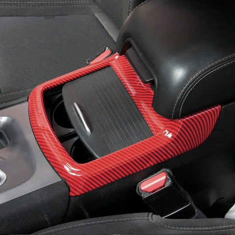 Carbon Fiber Texture Central Cup Holder Frame Trim Cover For Dodge Charger 2011-23