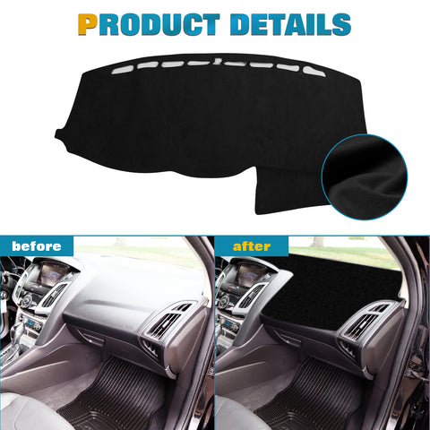 Pre-cut Suede Center DashBoard Pad Sunshield Protector For Ford Focus 2012-2018