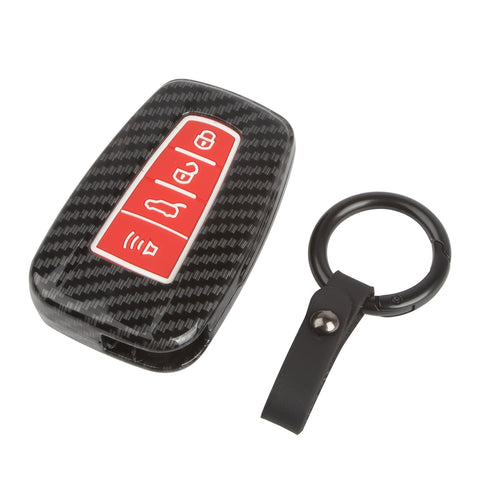 For RAV4 Camry Corolla Glossy Carbon Fiber Pattern Silicone Button Key Fob Skin