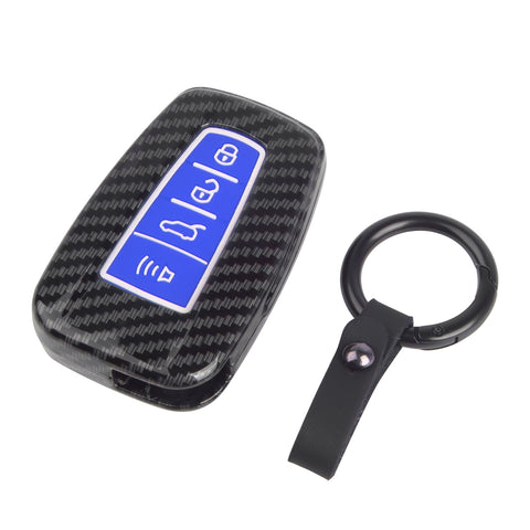 For RAV4 Camry Corolla Glossy Carbon Fiber Pattern Silicone Button Key Fob Skin