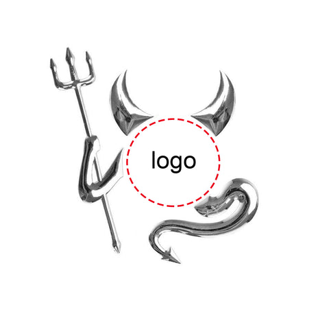 3pcs Silver Devil Demon Style Emblem Stickers Accessories Universal Fit for Car