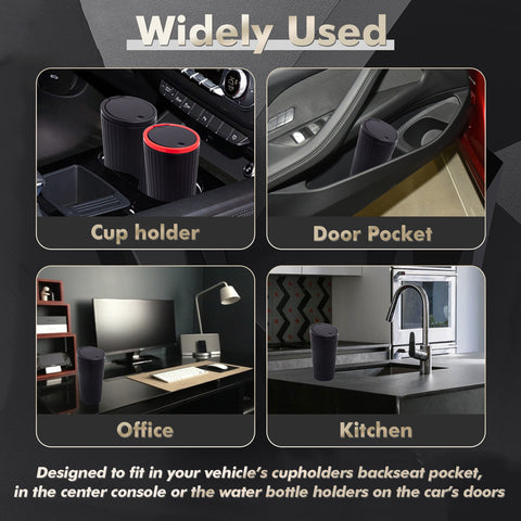 Leak-proof Car Trash Can w/Lid Pop up Waste Litter Storage Holder Bin Combo Kit