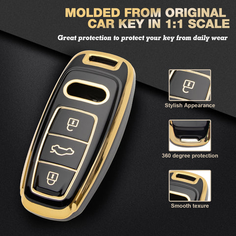 2X TPU Full Cover Smart Key Fob Cover For Audi A3 S3 S6 RS6 S7 2020-2022