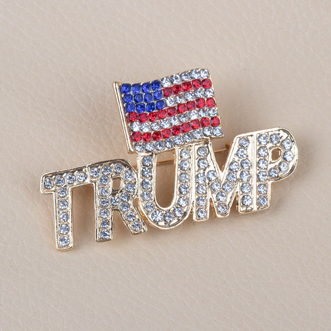 2x Trump 2024 American Flag Make America Great Again Label Brooch Pin Unisex