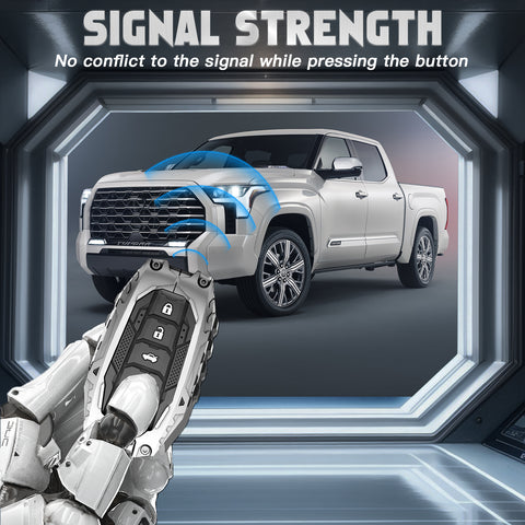 x xotic tech Mech Style Heavy Metal Key Fob Cover Compatible with Toyota Venza Sienna Tundra RAV4 Land Cruiser Corolla Highlander Camry, Zinc Alloy Key Case Protector Shell Keychain(E-Style)