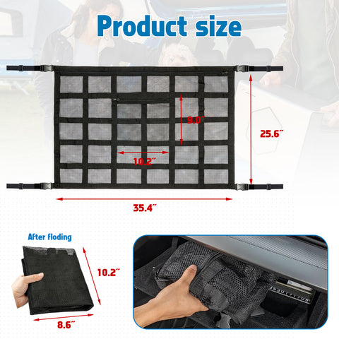 Adjustable Car Overhead Storage Mesh Organizer Net Truck SUV Camping Accessories