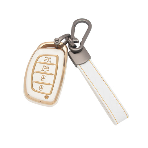 2X White TPU Full Cover Remote Key Fob Cover For Hyundai Elantra Ioniq Sonata