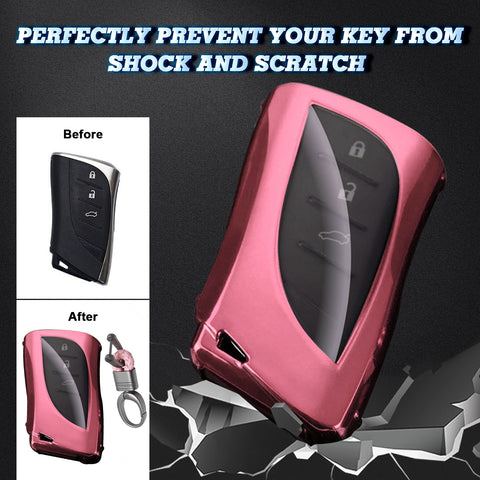 Key Fob Cover with Keychain Soft TPU Full Protection Key Case Shell, Compatible with Lexus ES350 ES300h LC500 LC 500h LS500 LS500h UX250h GX460 UX200