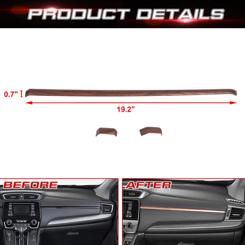 Peach Wood Grain Center Console Upper Stripe Cover Decor For Honda CR-V 17-2022