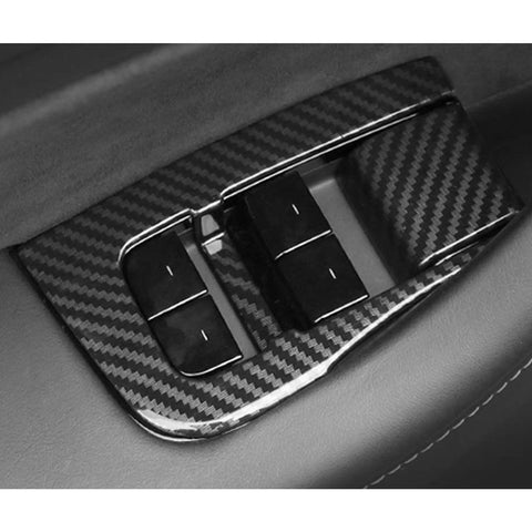 Door Window Switch Lift Button + Dash Wrap Door Covers For Tesla Model 3 Y 2021+