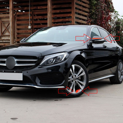 Auto Universal Fit Racing Style 4Pcs Front Hood Fender Double Hash Stripe Stickers + 6Pcs Reflective Wheels Rim Safety Warning Stickers+ 4Pcs Rearview Mirror Slash Mark Decals Set