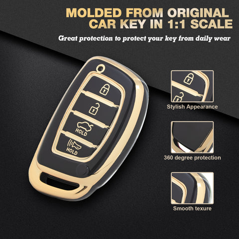 2X White TPU Full Cover Remote Key Fob Cover For Hyundai Elantra Ioniq Sonata