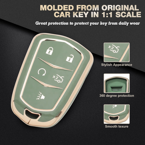2X TPU Full Cover Smart Key Fob Cover For Cadillac CT6 XT5 CTS 2016-2019