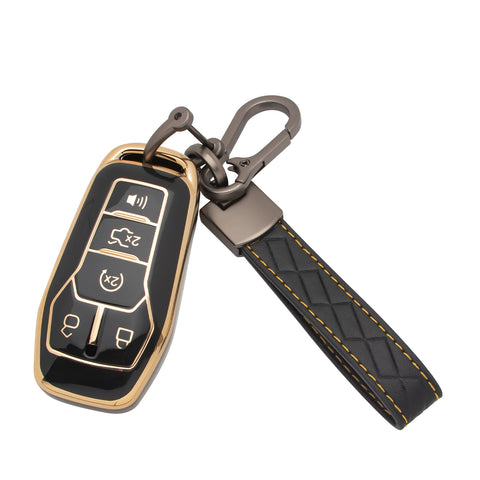 2X White TPU Full Protect Smart Key Fob Cover For Ford Fusion F-150 Raptor Edge