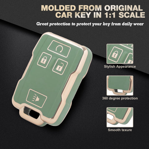 2X White TPU Full Cover Smart Key Fob Cover For Chevy Colorado Silverado Tahoe