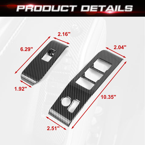 x xotic tech 4Pcs Automobile Door Window Control Panel Cover Door Lock Switch Trim Molding Accessories Compatible with Toyota Highlander 2020-up North American Version