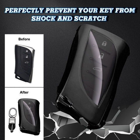Key Fob Cover with Keychain Soft TPU Full Protection Key Case Shell, Compatible with Lexus ES350 ES300h LC500 LC 500h LS500 LS500h UX250h GX460 UX200