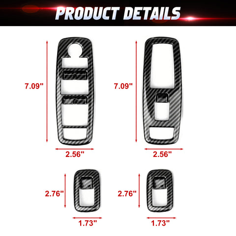 Carbon Fiber Style Door Handle Bowl Window Lift Switch Cover For Dodge Charger 2011-23