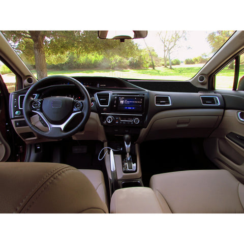 Center Console Dashboard Mat Pre-cut Non-Slip Sunshield Sun Glare Protector Dash Carpet Pad Black Cover Compatible with Honda Civic 2012-2015