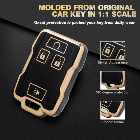 2X White TPU Full Cover Smart Key Fob Cover For Chevy Colorado Silverado Tahoe