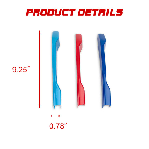 Tri-Colored Front Center Kidney Grille Strips Clip Cover For BMW X6 G06 2020-up
