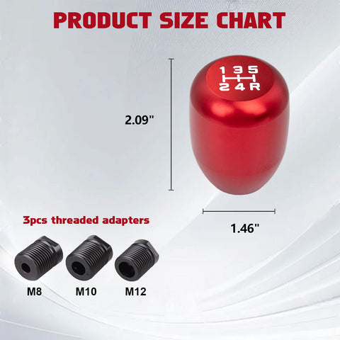 JDM Universal Aluminum 5 Speed Manual Car Gear Stick Shift Knob Shifter Lever