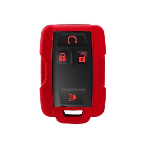 Xotic Tech Red TPU Remote Key Fob Cover Case w/Face Panel Compatible with GMC Sierra Yukon Canyon Cadillac or Chevrolet Silverado 1500 2500HD 3500HD Colorado (Fit the 4/5/6 button)