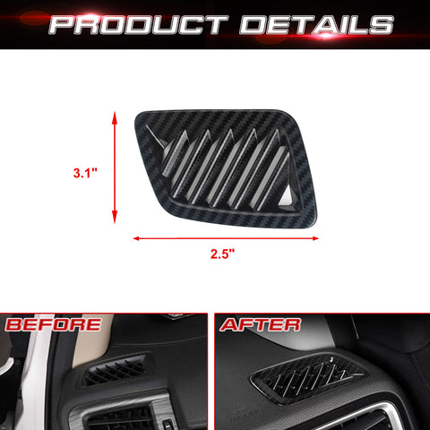 Carbon Fiber Black Dash Air Condition Vent Frame Decor For Honda CR-V 2017-2022