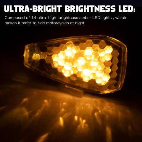 2x Amber Motorcycle LED Dual Spot Turn Signal Blinker Light For Kawasaki Suzuki