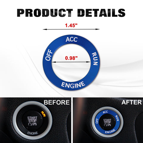 Red Engine Start Stop Button Switch Ring Cover Trim For Dodge Charger 2010-2022