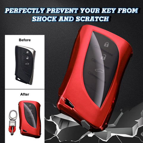 Key Fob Cover with Keychain Soft TPU Full Protection Key Case Shell, Compatible with Lexus ES350 ES300h LC500 LC 500h LS500 LS500h UX250h GX460 UX200