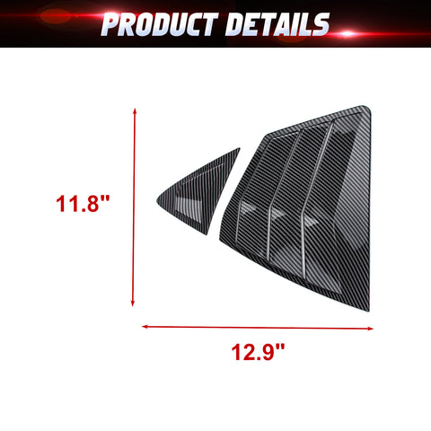 Side Window Louver Blinds Sun Shades Trim For Toyota Camry 2025-2026 Gloss Black