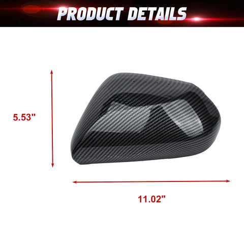 Carbon Fiber Look Door Side Rear View Mirror Cover Trim For Toyota Camry 2018-26