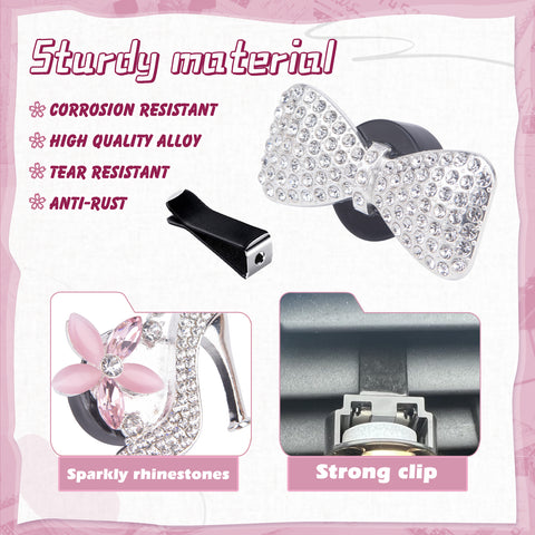 Crystal High Heel & Handbag Car Air Fresheners Diffuser Vent Clips Combo Kit