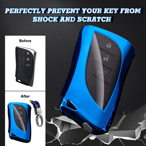 Key Fob Cover with Keychain Soft TPU Full Protection Key Case Shell, Compatible with Lexus ES350 ES300h LC500 LC 500h LS500 LS500h UX250h GX460 UX200