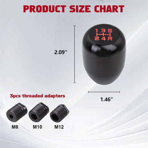 JDM Universal Aluminum 5 Speed Manual Car Gear Stick Shift Knob Shifter Lever