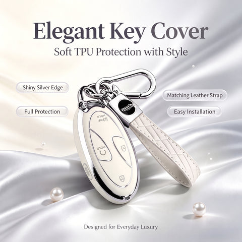 5/7 Button TPU Key Fob Cover Case w/Keychain For Hyundai Santa Fe Tucson Sonata