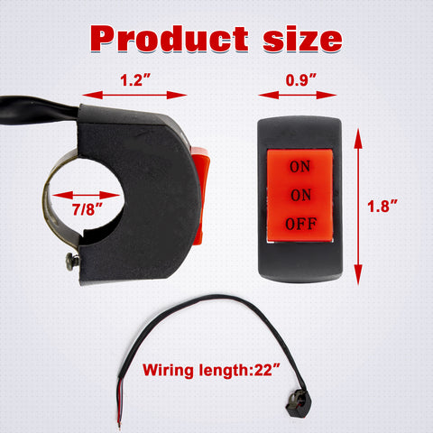 x xotic tech Motorcycle Handlebar Switch Fog Light Spotlight Switch, 7/8" 12V Driving Halo ON/ON/Off Switch 3 Position Control Universal