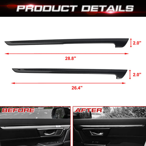 Carbon Fiber Texture Door Panel Stripes Molding Trim For Honda CR-V 2017-2022